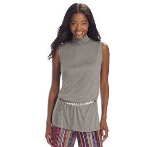 The Pyramid Collection Stone Mock Neck Tunic M Soft Lightweight Minimalist 282J